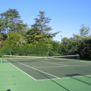 Hard green Tennis Court at Chateau de Lamostonie
